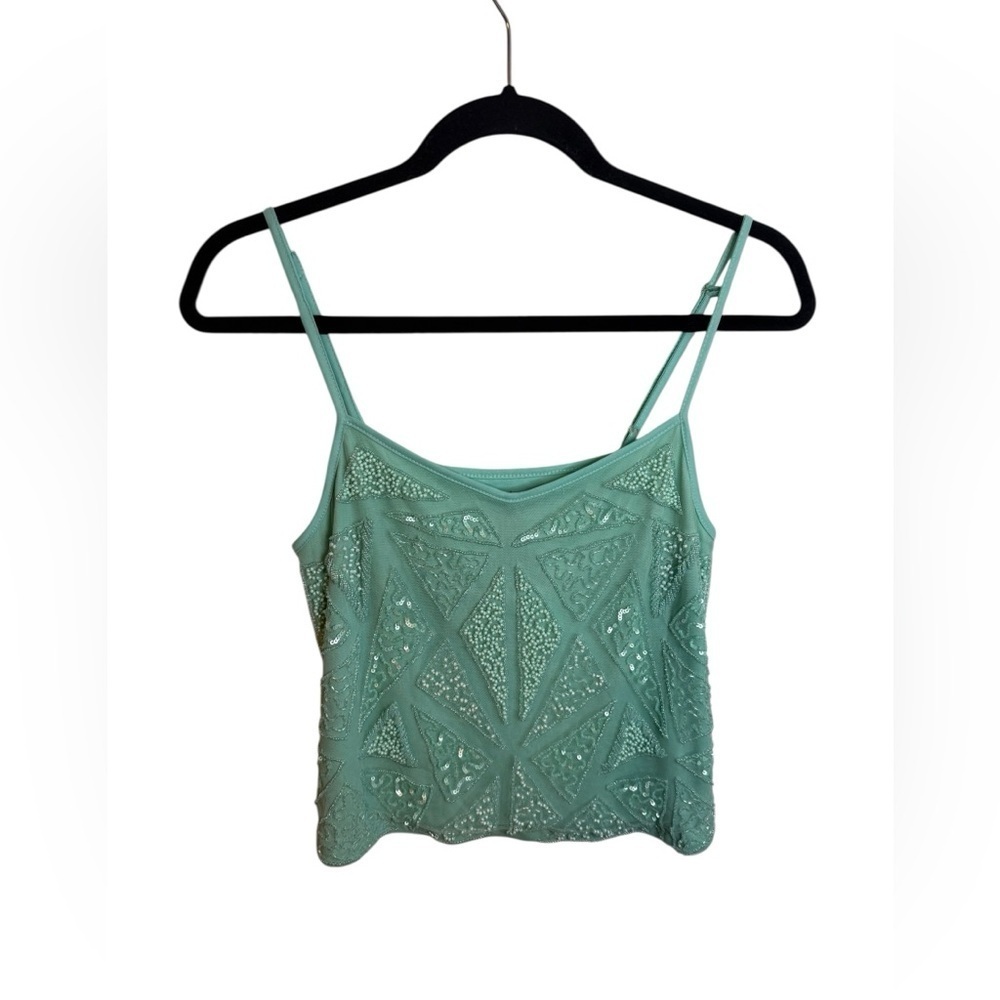 Nwt Forever 21 Aqua Beaded Y2K Cropped Camisole